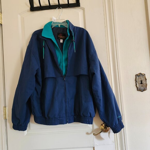 NWT Vtg 80's Crown Royal California Imperial Teal Blue Zip Jacket XL Made In USA - Picture 10 of 11